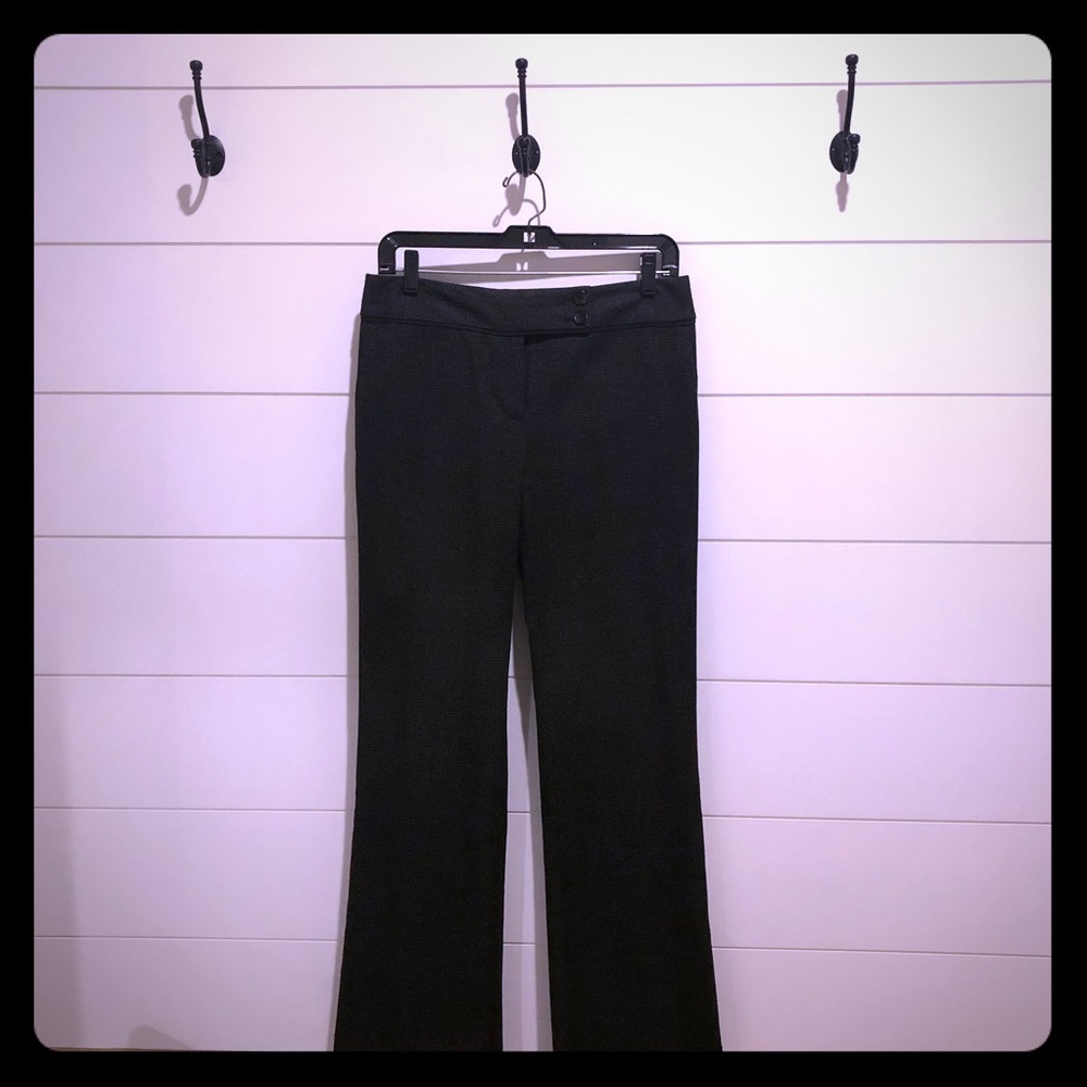Ann Taylor Loft Black and Grey Check Dress Pant